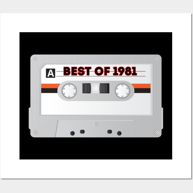 Vintage Cassette Tape Best Of 1981 40th Birthday Gift Wall Art by ZenCloak